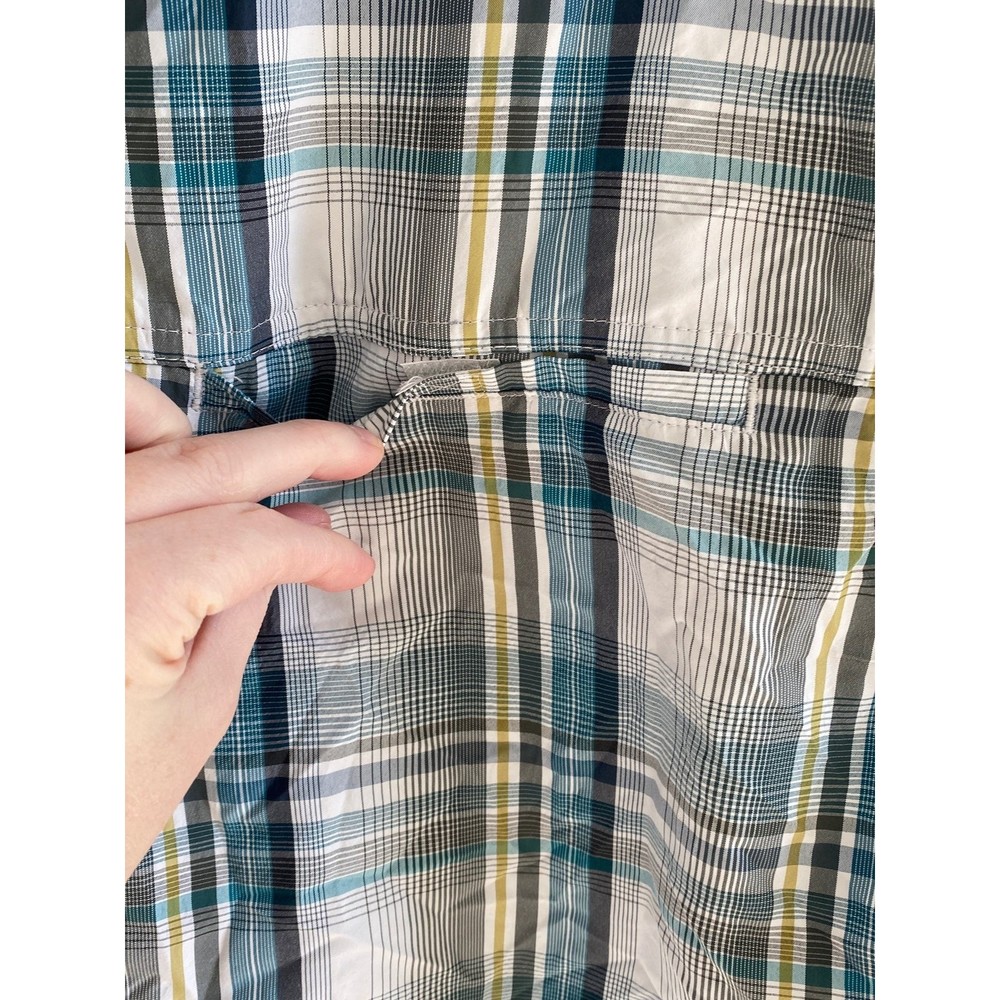 Mens Eddie Bauer Button Down Short Sleeve Plaid Shirt size XL - Picture 4 of 6